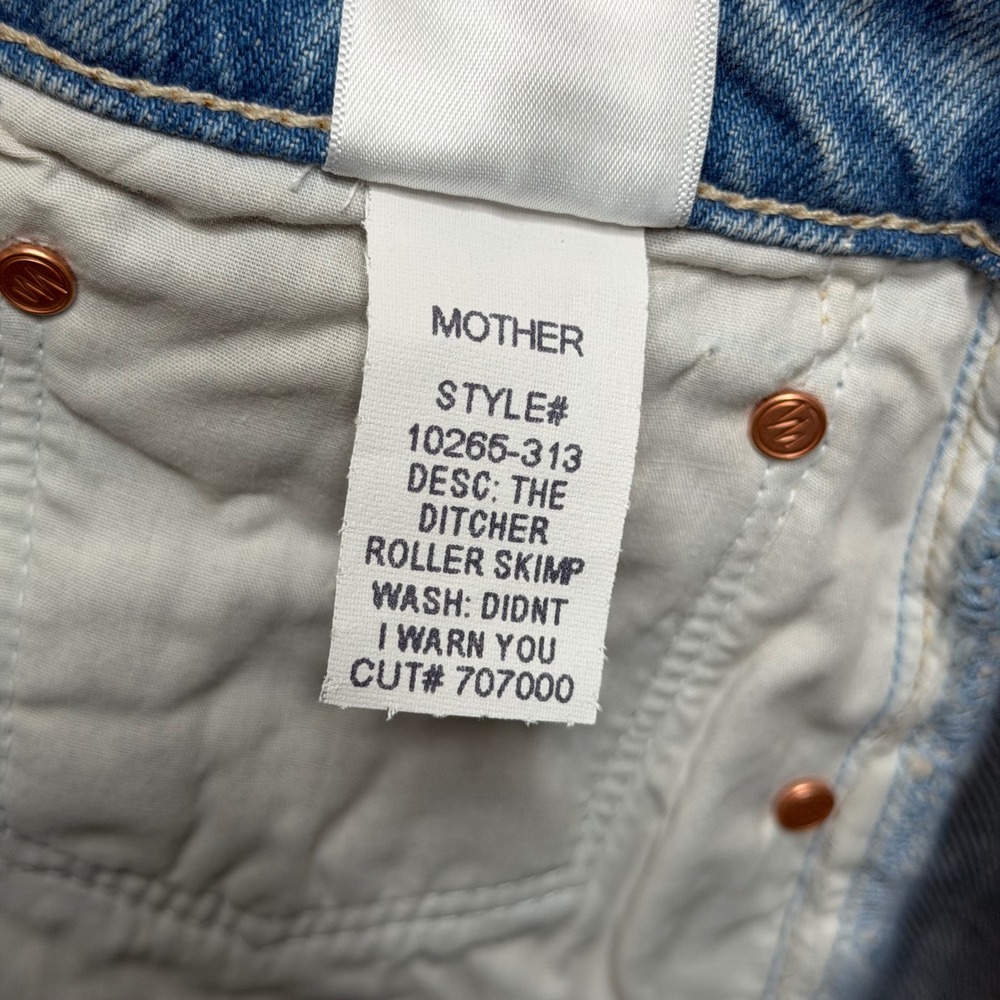 NWT Mother The Ditcher Roller Skimp Jeans Didnt I Warn You Button Fly Women's 33 - Picture 12 of 12